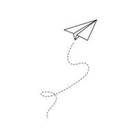 Paper airplane vector icon. Doodle outline