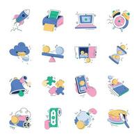 Bundle of Payment and Investment Doodle Icons vector