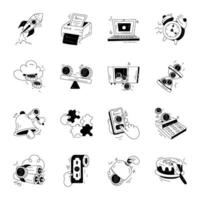 Bundle of Payment and Investment Doodle Icons vector