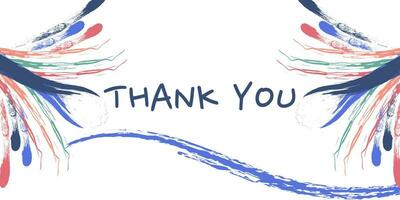 Thank You Greeting Card with Colorful Brush Concept vector