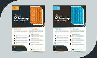 Corporate leaflet or flyer template design or vector illustrator eps file