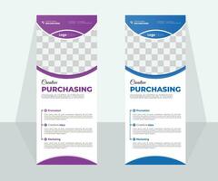 Corporate business rollup banner design template or vector illustrator eps