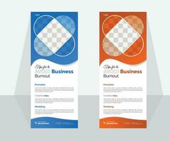 Corporate business rollup banner design template or vector illustrator eps