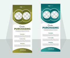 Corporate business rollup banner design template or vector illustrator eps