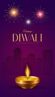 Happy Diwali Social Media Post for Advertisement, Status Wishes, Banner, Greeting Card vector