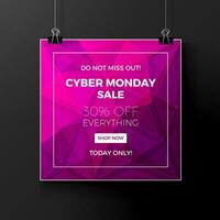 cyber monday sale poster template vector