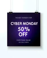 cyber monday sale template vector