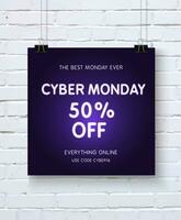 cyber monday sale template vector