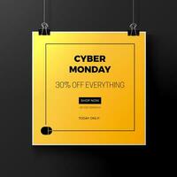 cyber monday sale poster template vector