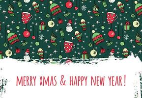 happy new year background with christmas ornaments vector