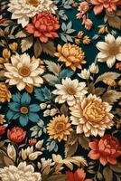Seamless floral background AI Generated photo