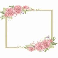 Luxury flower border frame for invitation card photo