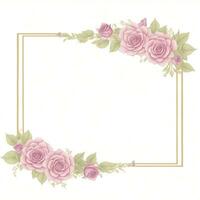 Luxury flower border frame for invitation card photo