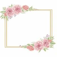 Luxury flower border frame for invitation card photo