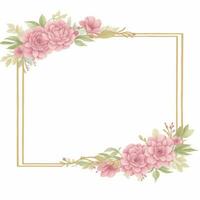 Luxury flower border frame for invitation card photo