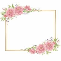 Luxury flower border frame for invitation card photo