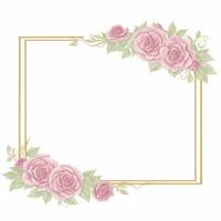 Luxury flower border frame for invitation card photo