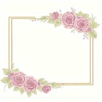 Luxury flower border frame for invitation card photo