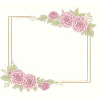 Luxury flower border frame for invitation card photo