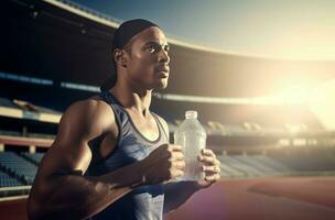 masculino sprinter atleta. generar ai foto