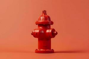 Red fire hydrant. Generate Ai photo