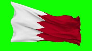 bahrein bandera ondulación sin costura lazo en viento, croma llave verde pantalla, luma mate selección video