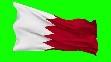 Bahrain Flag Waving Seamless Loop in Wind, Chroma Key Green Screen, Luma Matte Selection video