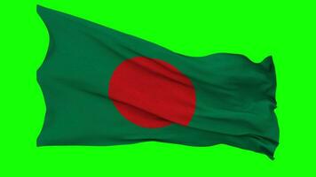 Bangladesh Flag Waving Seamless Loop in Wind, Chroma Key Green Screen, Luma Matte Selection video