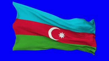 Azerbaijan Flag Waving Seamless Loop in Wind, Chroma Key Green Screen, Luma Matte Selection video