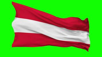 Austria Flag Waving Seamless Loop in Wind, Chroma Key Green Screen, Luma Matte Selection video