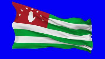 Abkhazia Flag Waving Seamless Loop in Wind, Chroma Key Green Screen, Luma Matte Selection video