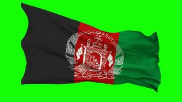 Afghanistan Flag Waving Seamless Loop in Wind, Chroma Key Green Screen, Luma Matte Selection video