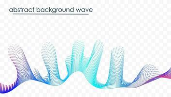 Abstract wave element for design. Digital frequency track equalizer. Stylized line art background. Vector illustration. Wave with dots created using blend tool. Curved wavy line, smooth stripe