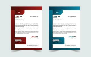 Corporate Modern And Professional Business Letterhead Design Template vector