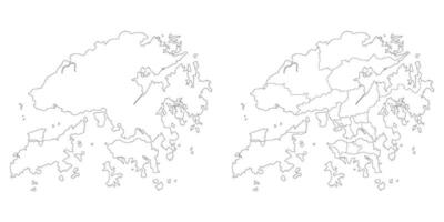 hong kong mapa. mapa de hong kong en conjunto vector