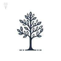 Tree icon. Vintage, growth branch, leaves, trunk, concept. Vector illustration