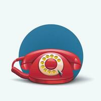 red retro telephone vector