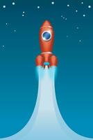 spaceship launch vertical vector