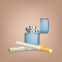 smoking cigarettes with zippo vector