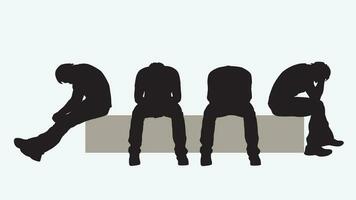 sitting people set vector