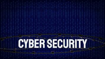 The Cybersecurity text on digital Background 3d rendering photo