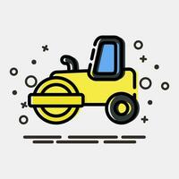 Icon road roller. Heavy equipment elements. Icons in MBE style. Good for prints, posters, logo, infographics, etc. vector