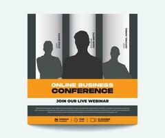 Business webinar social media post template vector