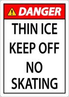 Thin Ice Sign Danger - Thin Ice Keep Off No Skating vector