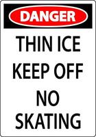 Thin Ice Sign Danger - Thin Ice Keep Off No Skating vector