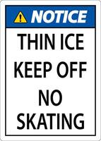 Thin Ice Sign Warning - Thin Ice Keep Off No Skating vector