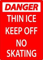 Thin Ice Sign Danger - Thin Ice Keep Off No Skating vector