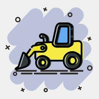 Icon whell loader. Heavy equipment elements. Icons in comic style. Good for prints, posters, logo, infographics, etc. vector