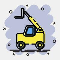 Icon telescopic loader telehandler. Heavy equipment elements. Icons in comic style. Good for prints, posters, logo, infographics, etc. vector