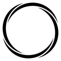 Round curve frame 4 sectors moon ornament circle border doodle vector